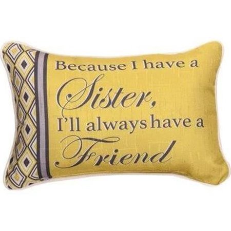 MANUAL WOODWORKERS & WEAVERS Manual Woodworkers & Weavers SWBSBF 12.5 x 8.5 in. Because Sister - Best Friend Word Lumbar Pillow SWBSBF